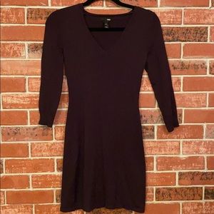 “H&M” Deep purple sweater dress